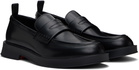 Hugo Black Brush-Off Leather Loafers