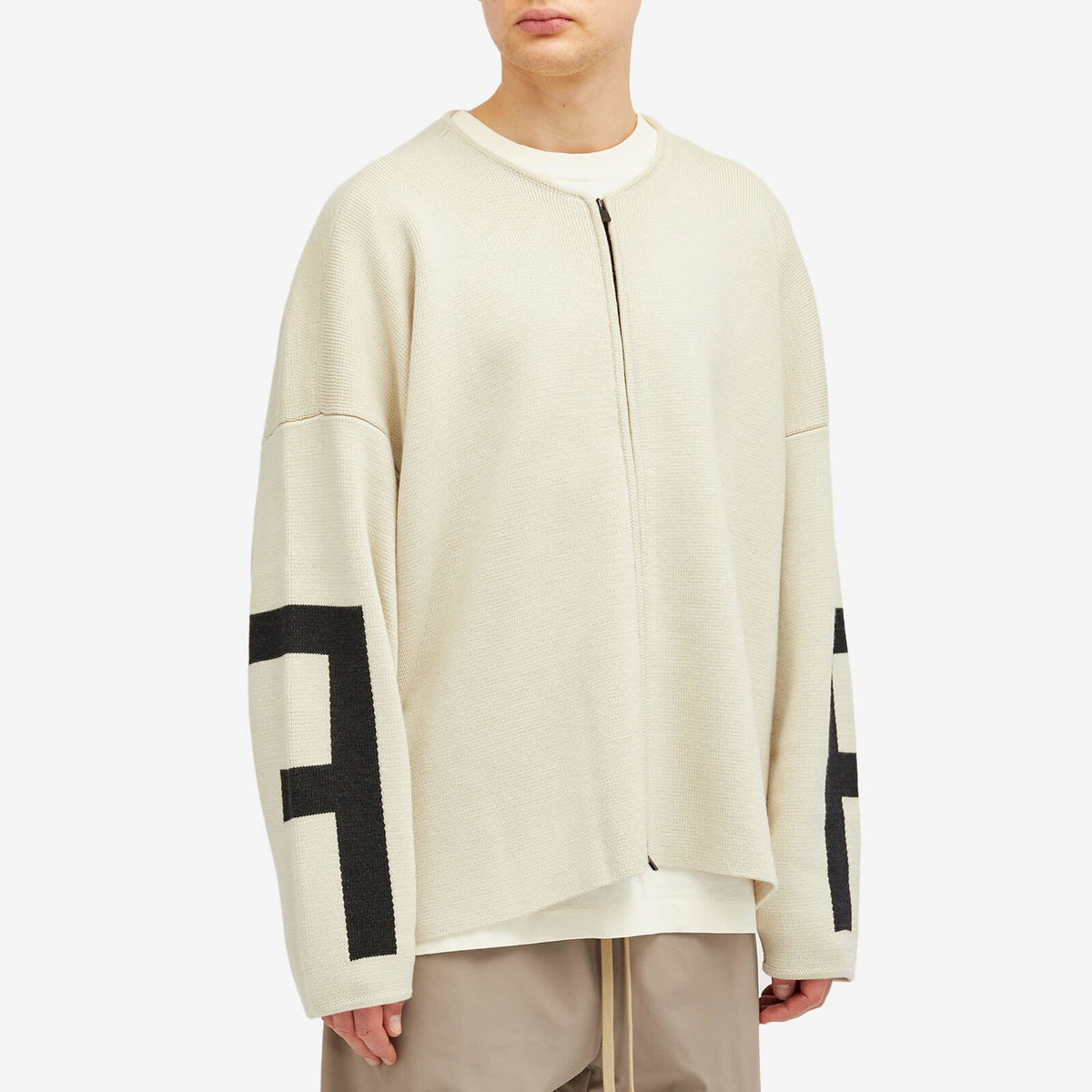 Fear of God Men's Full Zip Sweater Jacket in Lemon Cream