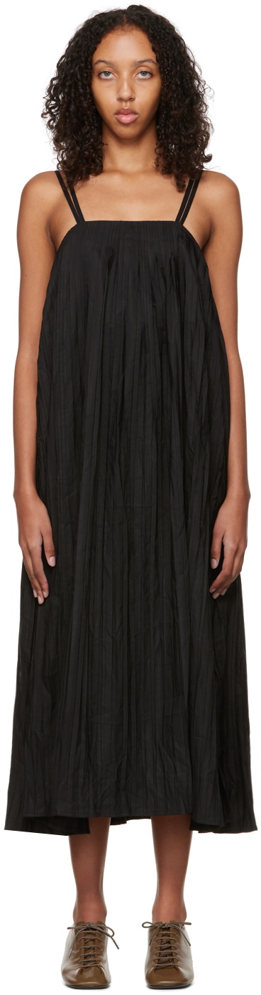 DEVEAUX NEW YORK Black Pleated Midi Dress Deveaux New York