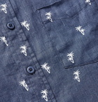 Onia - Jack Button-Down Collar Printed Linen Shirt - Blue