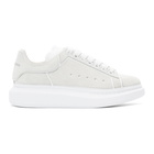 Alexander McQueen White and Grey Suede Paneled Oversized Sneakers