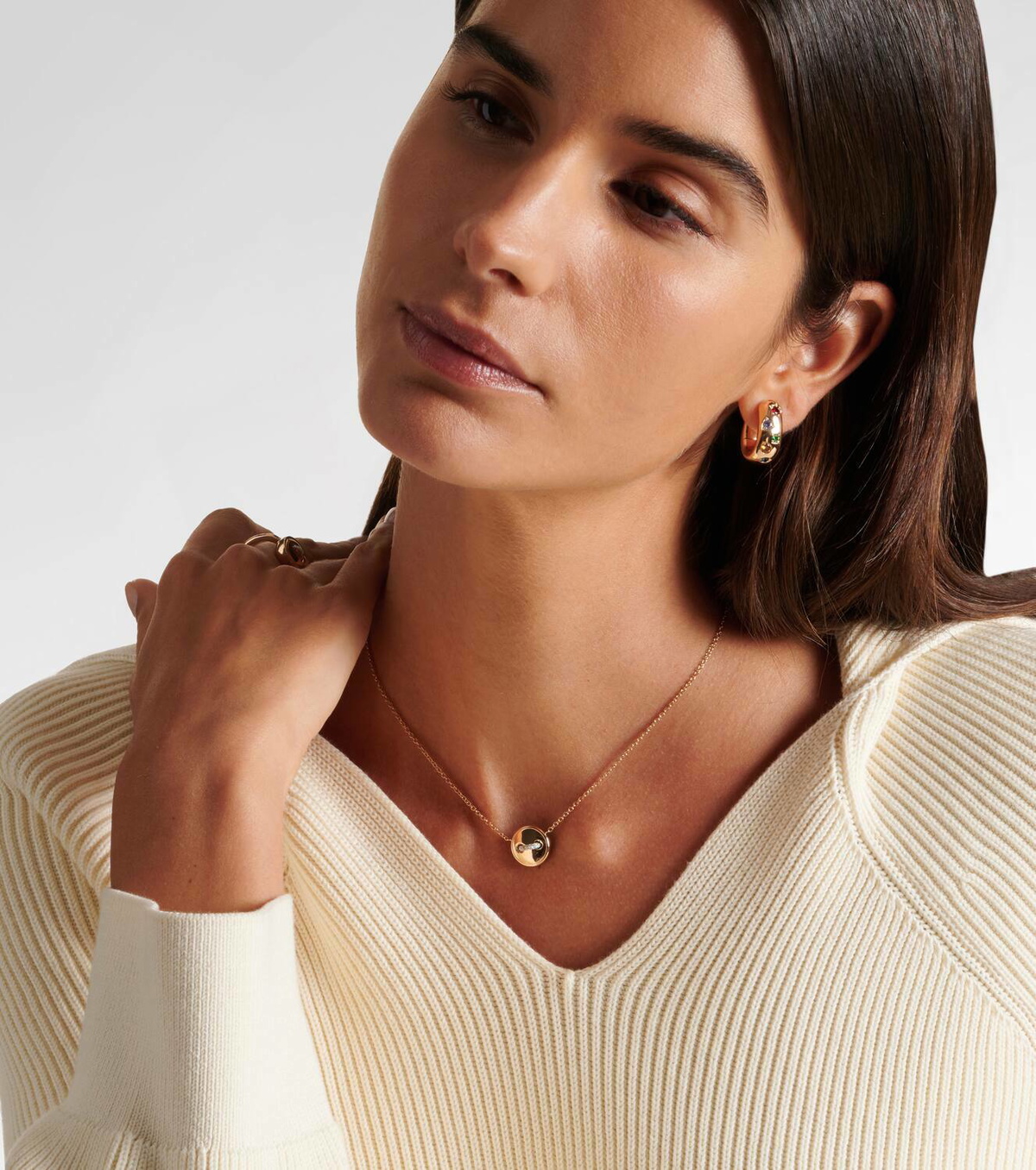 Pomellato Pom Pom Dot 18kt rose gold pendant necklace with turquoise and diamonds