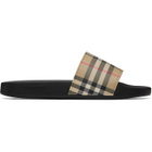 Burberry Beige Check Slides