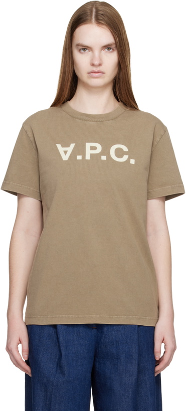 Photo: A.P.C. Khaki Standard Grand 'VPC' T-shirt