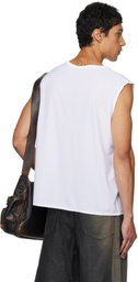 Alexander Wang White Graphic Logo Muscle Tank Top