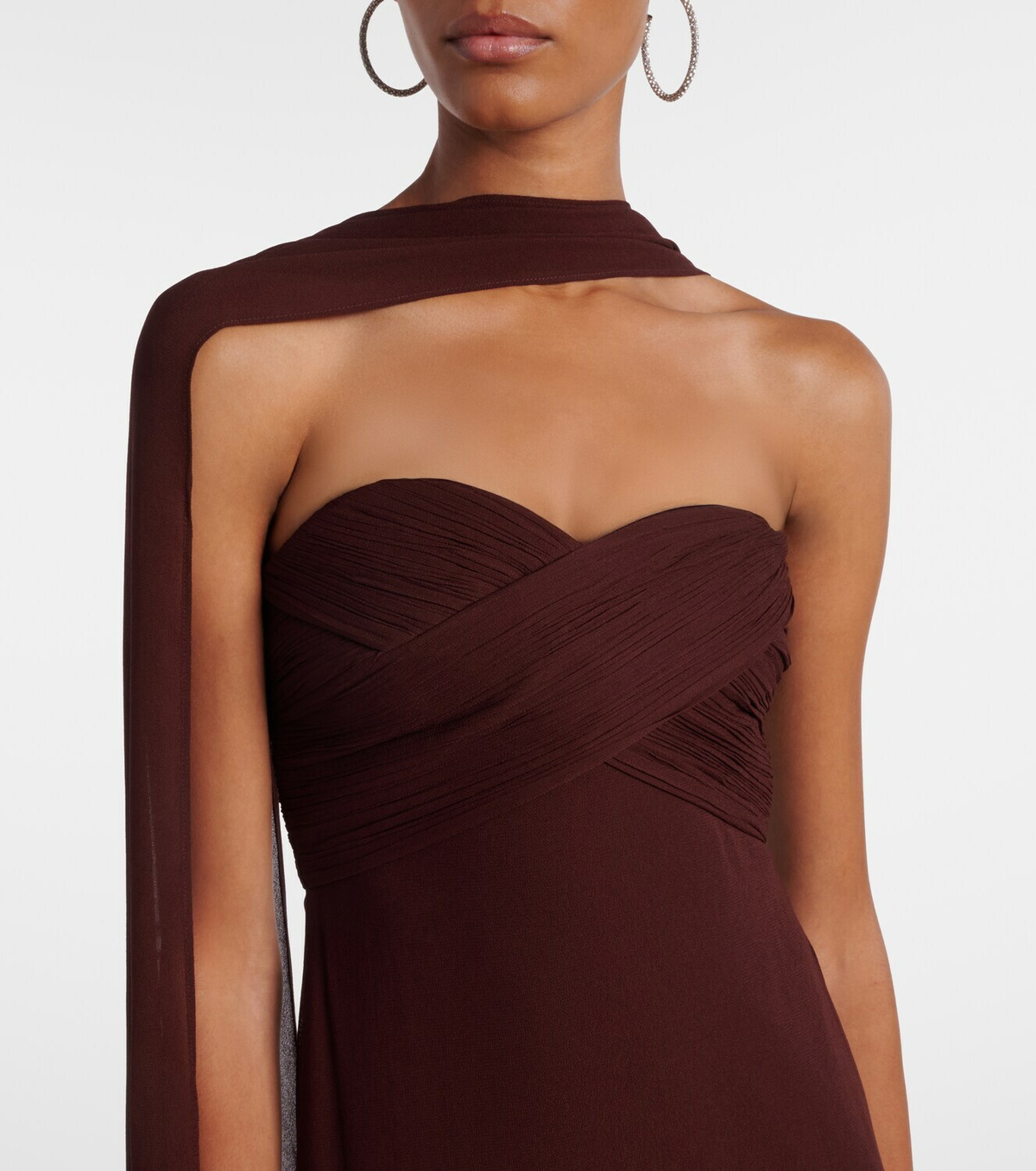 Self-Portrait Scarf-detail jersey gown