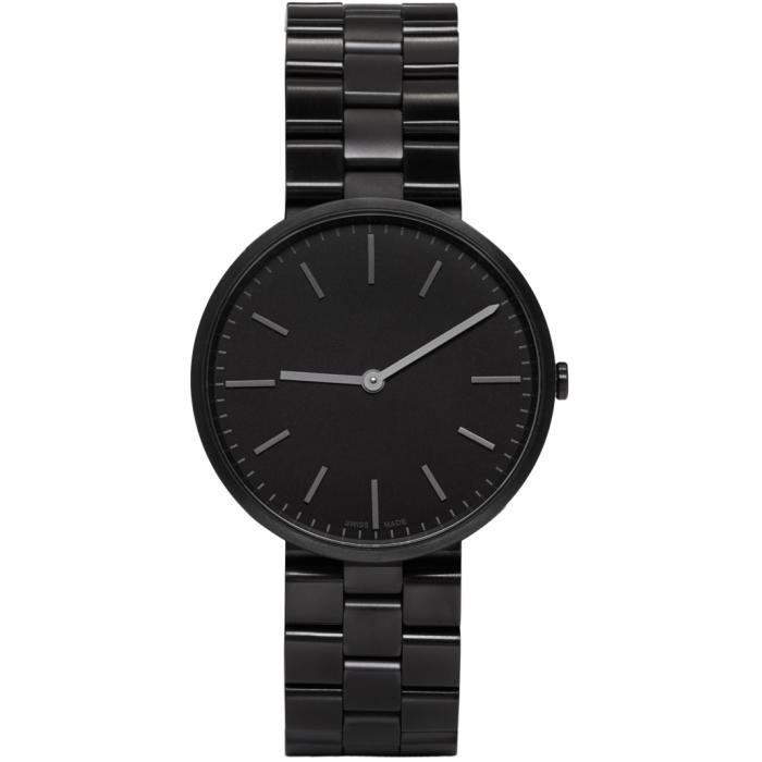 Photo: Uniform Wares Gunmetal and Black Linked M37 Two-Hand Watch 