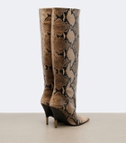 Khaite Bella snake-effect leather knee-high boots