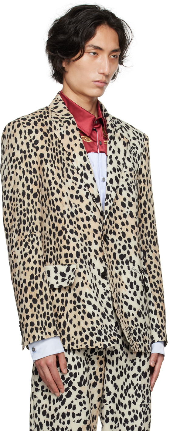 Just Cavalli Beige Leopard Blazer