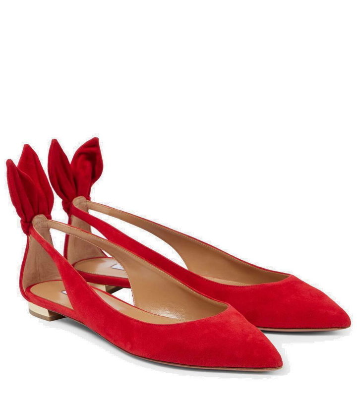 Photo: Aquazzura Bow Tie suede ballet flats