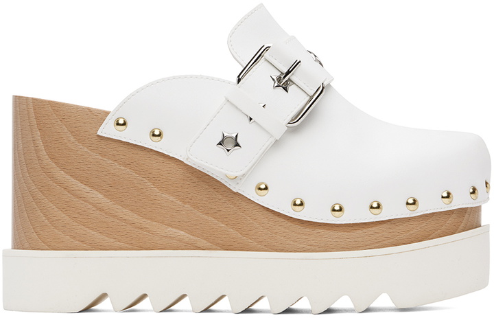 Photo: Stella McCartney White Elyse Star-Studded Slip-On Loafers