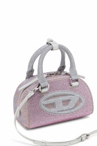 Diesel 1DR Dome - Small bowling bag in crystal Lurex - Crossbody Bags Womens in Pink