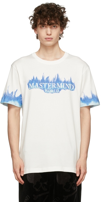 Photo: MASTERMIND WORLD White & Blue Frame T-Shirt