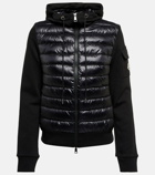 Moncler - Down-paneled jersey zip-up hoodie