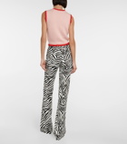 Alessandra Rich Zebra-print high-rise flared pants