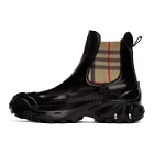 Burberry Black Coated Canvas Chelsea Boots