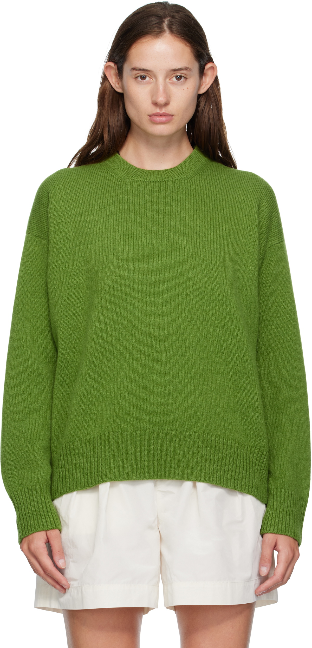 &Daughter Green Innes Slouch Crewneck Sweater