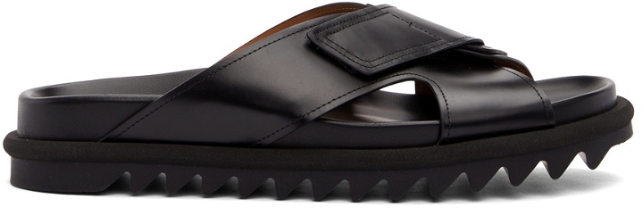 Photo: Dries Van Noten Black Leather Criss-Cross Sandals
