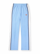 Casablanca - Straight-Leg Logo-Appliquèd Striped Pique Track Pants - Blue