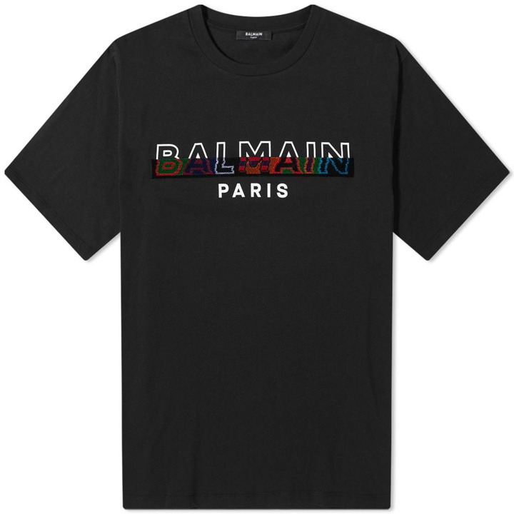 Photo: Balmain Textured Logo Tee