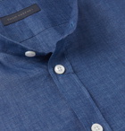 Thom Sweeney - Slim-Fit Grandad-Collar Linen Shirt - Blue
