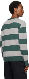 Moschino Green & Gray Teddy Patch Sweater