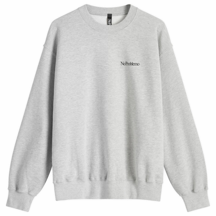 Photo: No Problemo Men's Mini Problemo Crew Sweatshirt in Grey Marl