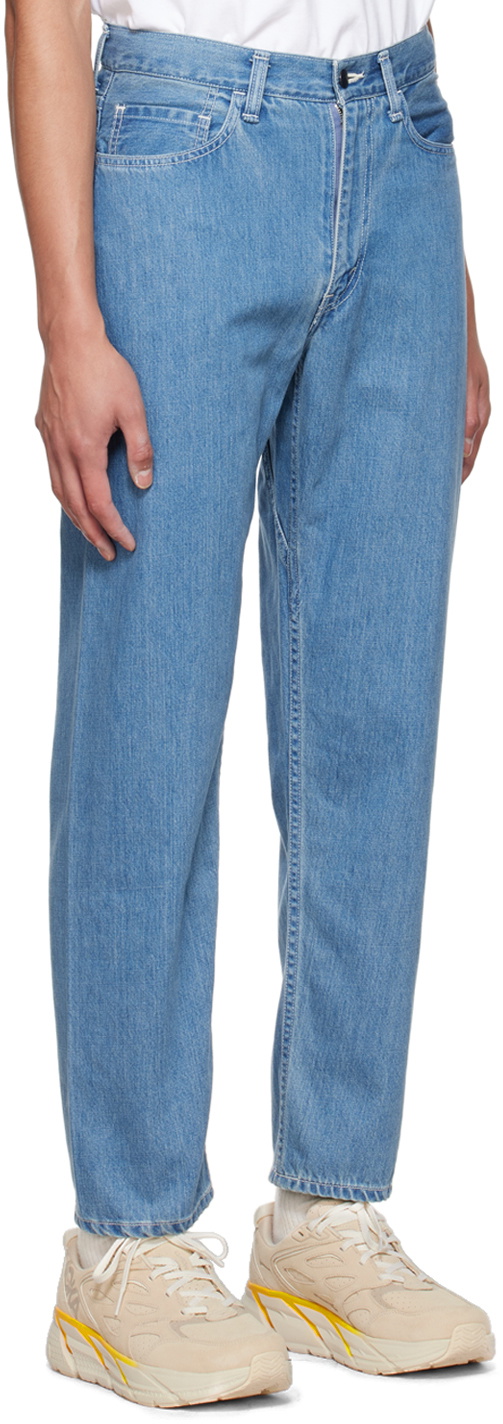 Nanamica Blue 5 Pockets Straight Jeans Nanamica