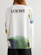 Loewe - Logo-Embroidered Printed Cotton-Jersey T-Shirt - White