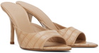 GIABORGHINI Beige Perni 04 Croc Heeled Sandals