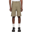 Junya Watanabe Beige and Brown Check Military Cord Shorts