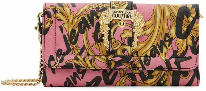 Photo: Versace Jeans Couture Pink Logo Brush Couture1 Wallet Bag