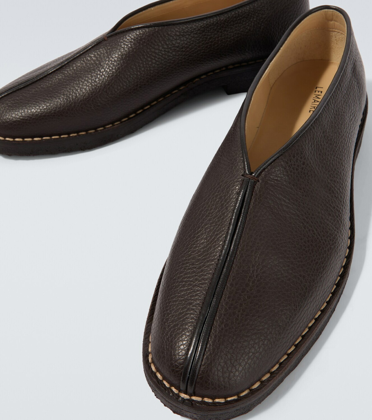 Lemaire Piped leather slip-on shoes