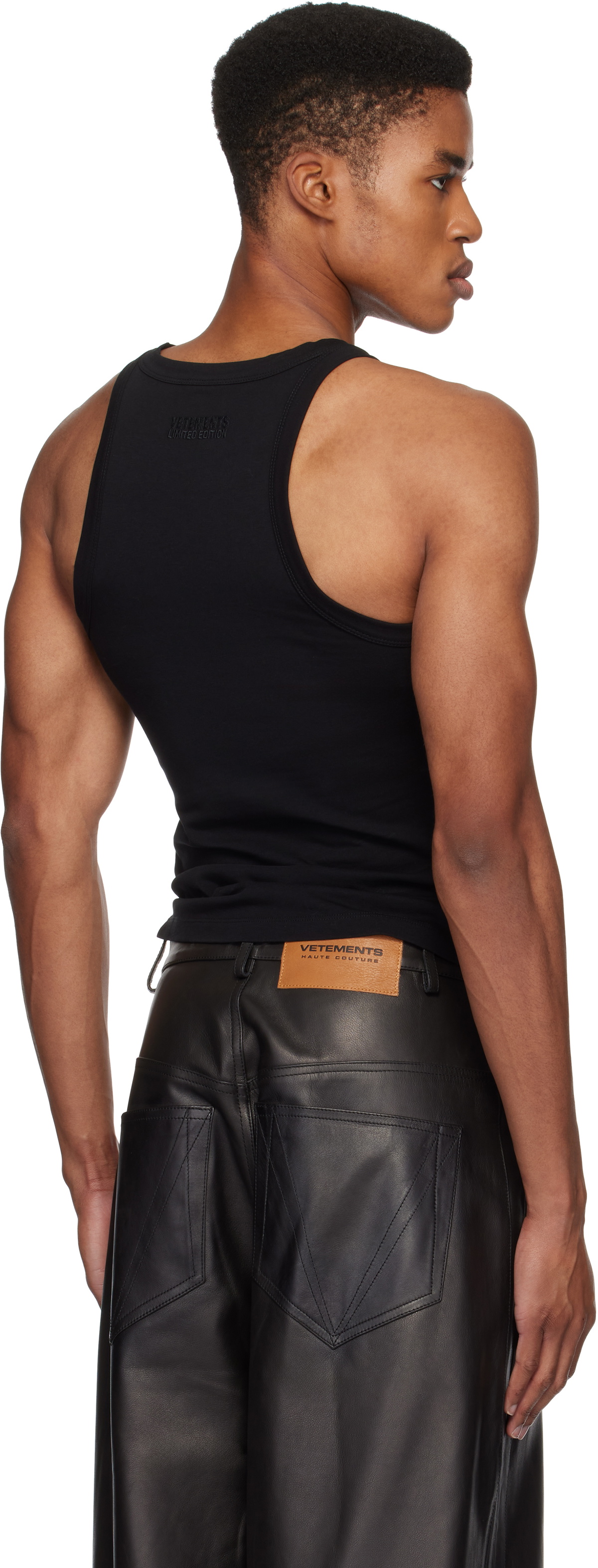 VETEMENTS Black 'I'm Perfect You Adjust' Tank Top Vetements