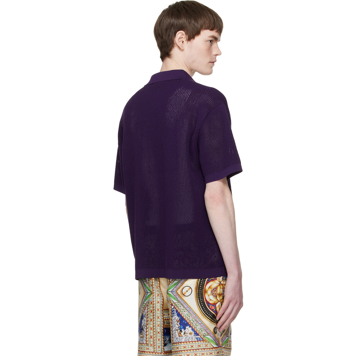 Casablanca Purple Short Sleeve Mesh Shirt