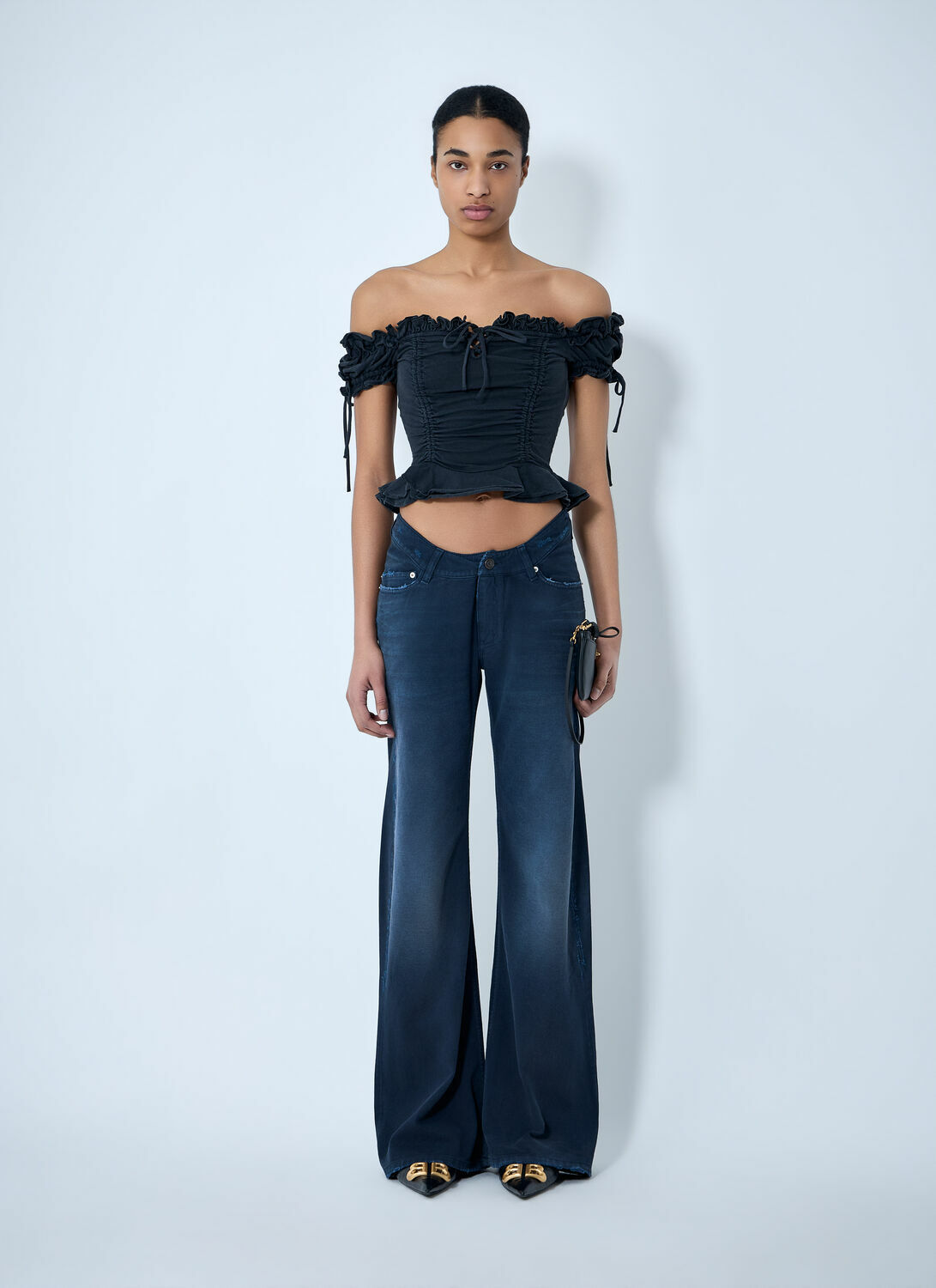 Balenciaga Gathered Cropped Top