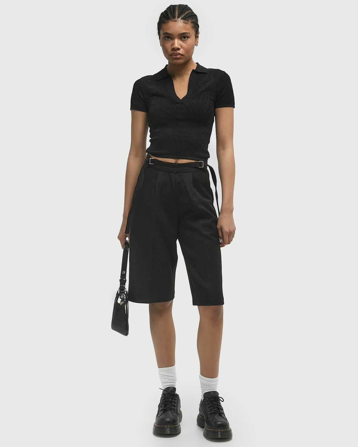 Daily Paper Braided polo Black Womens Top