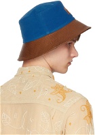 Bode Blue Quilted Brim Bucket Hat