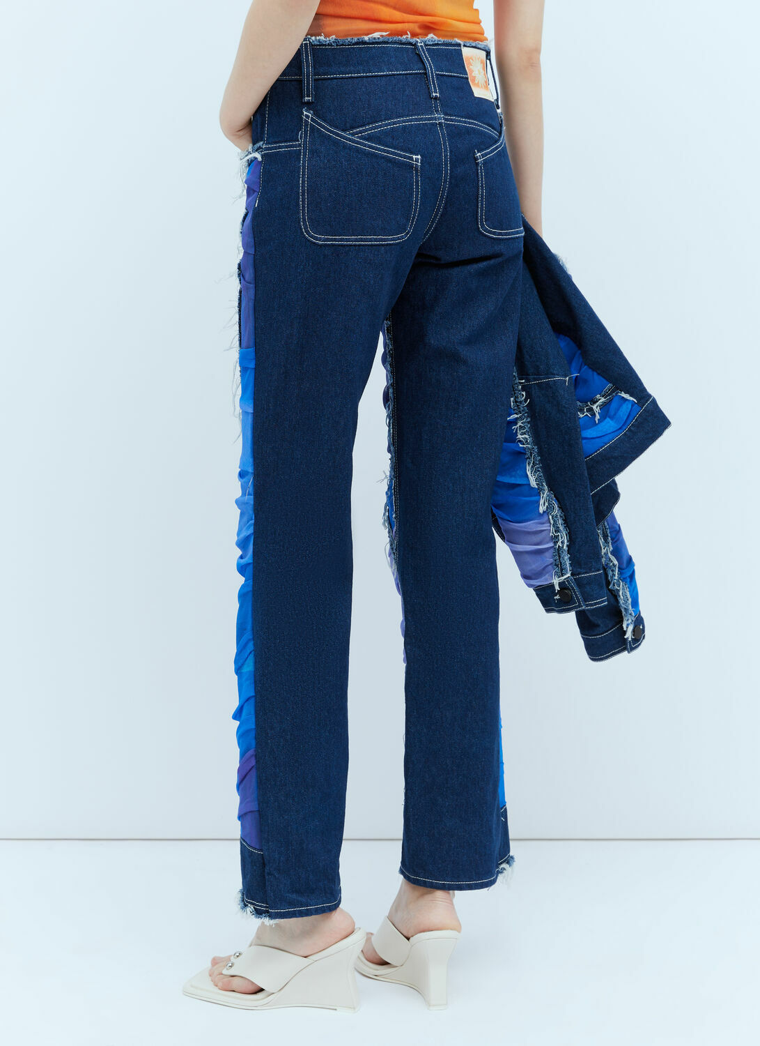 Paula Canovas del Vas Mesh Construction Denim Jeans