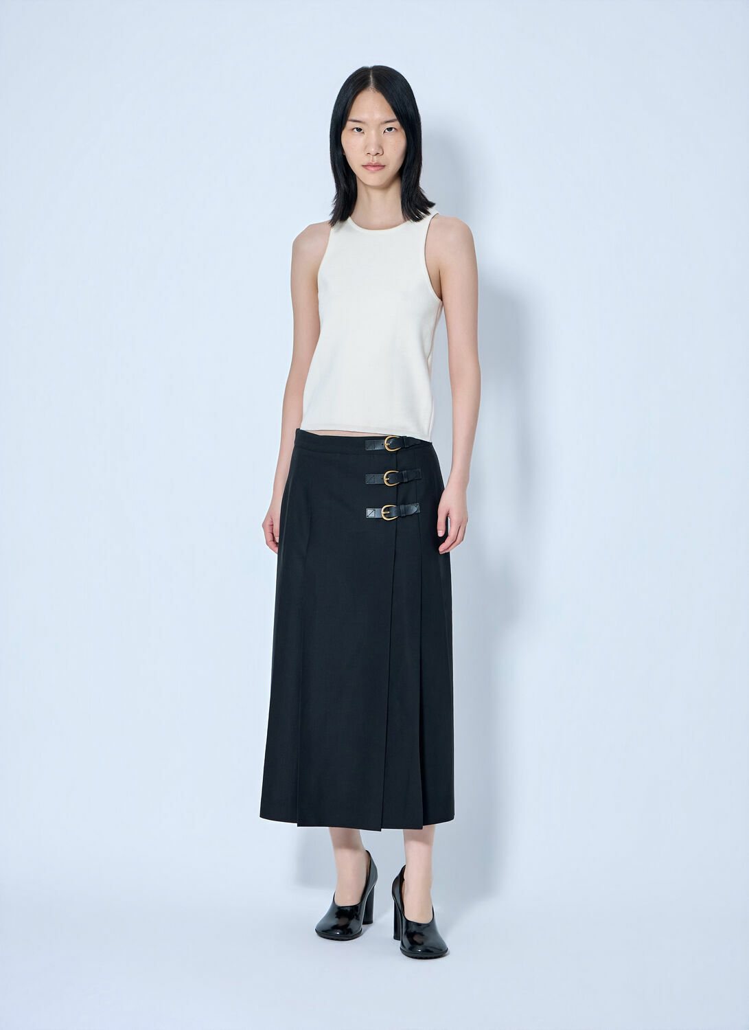Chloé Virgin Wool Skirt with Buckles