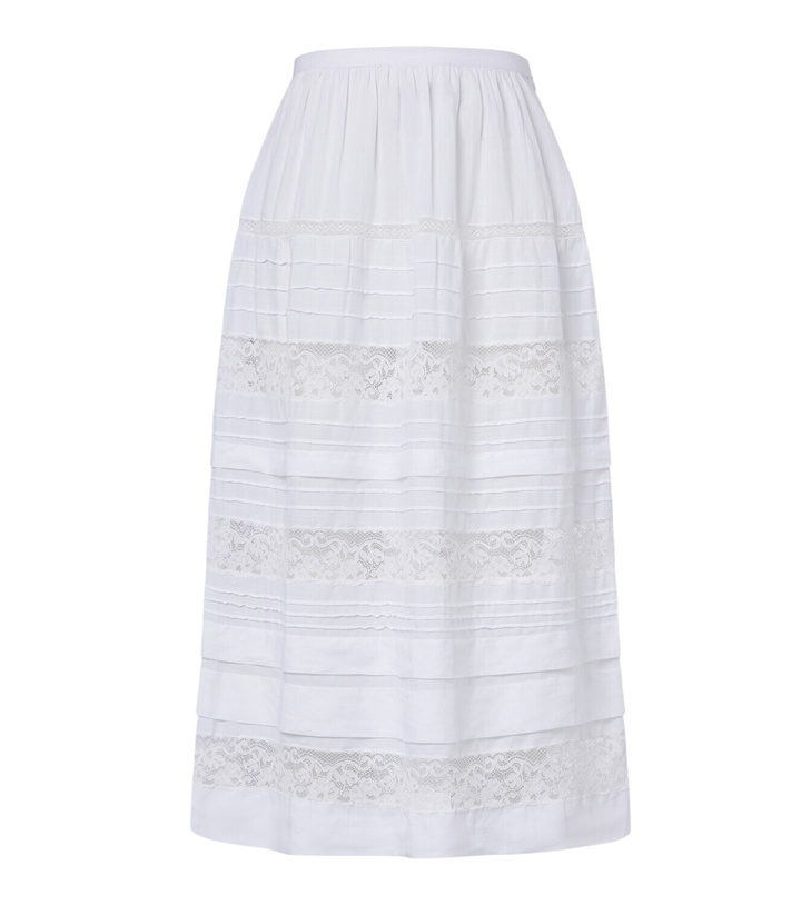Photo: Dôen Sidra lace-trimmed ramie midi skirt