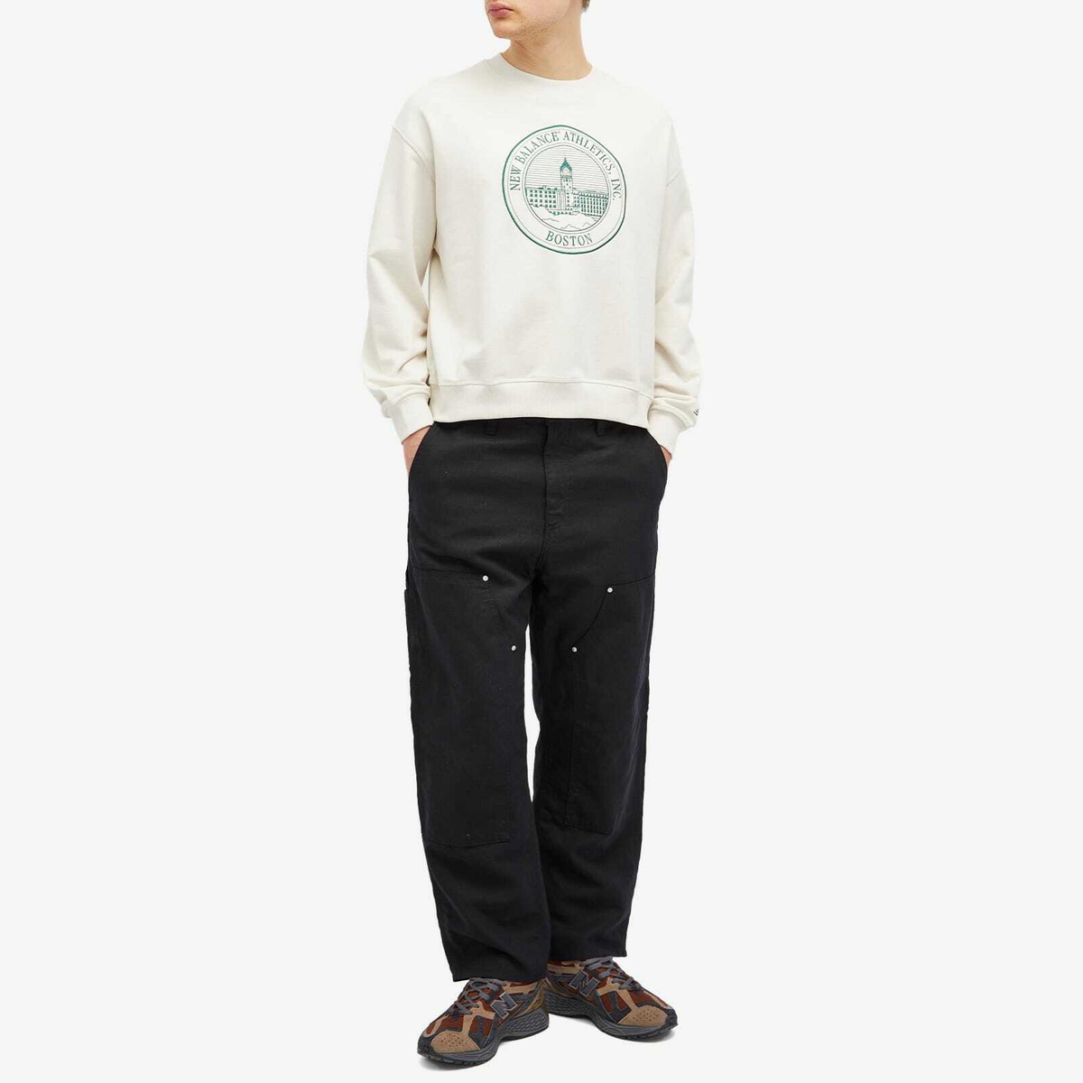 New Balance Men's Varsity Oversized Crewneck Sweat in Light New Balance Men's Varsity Oversized Crewneck Sweat in Light