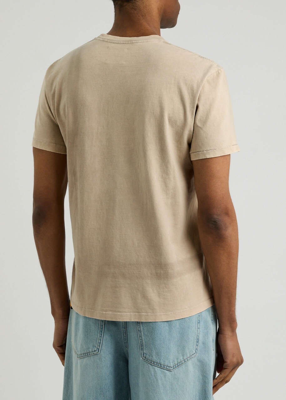 Gallery Dept. Paint-splattered Logo Cotton T-shirt Taupe