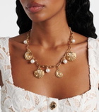 Self-Portrait Embellished 18kt gold-plated necklace