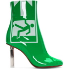 Vetements Green Patent Exit Lighter Boots