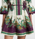 Alémais Ruthie printed ruffled linen minidress