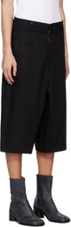 Maison Margiela Black Spliced Cotton Shorts