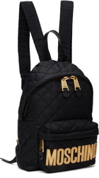 Moschino Black Mini Quilted Backpack