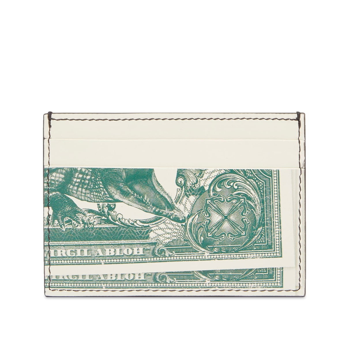 Off-White Men's Off Currency Card Case in Forest Green Off-White