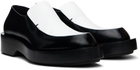 Jil Sander Black & White Leather Loafers